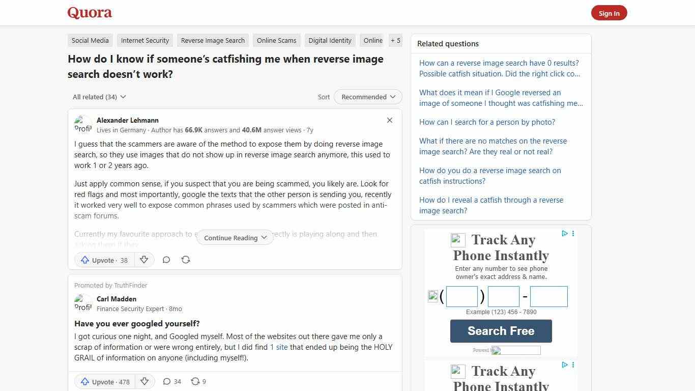 How to know if someone’s catfishing me when reverse image search doesn’t work - Quora